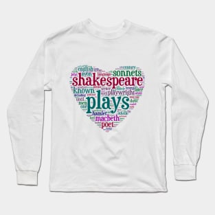 William Shakespeare - Wordcloud Long Sleeve T-Shirt